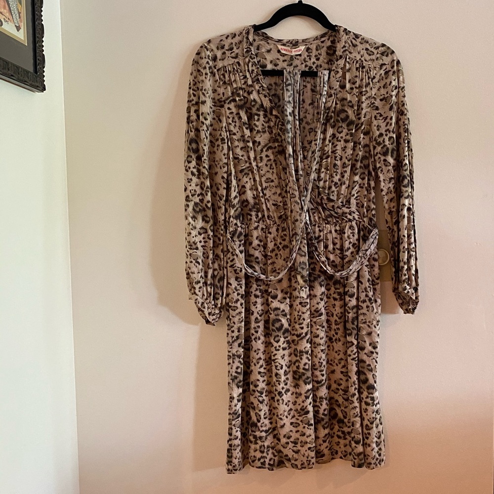 Rebecca Taylor Cheetah Wrap Dress